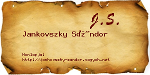 Jankovszky Sándor névjegykártya